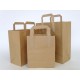 50 Brown Paper Carrier Bags with Flat Handles Kraft Takeaway Bags H38 x L32 x D12.5  